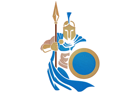 Ancient Greek Soldier Embroidery Design