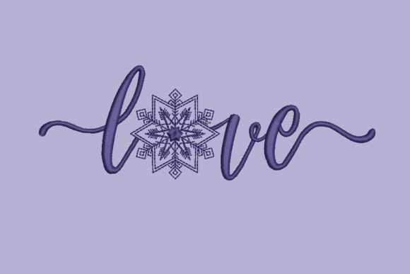 Love with Snowflake Embroidery Design