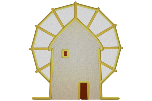 Mykonos, Windmill Embroidery Design