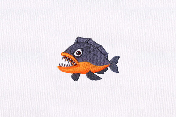 Piranha Fish Embroidery Design