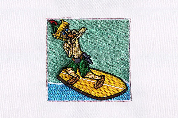 Surfing Boy Embroidery Design